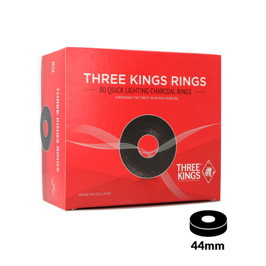 Uhlíky THREE KINGS RINGS 44mm krabička 80 kusů