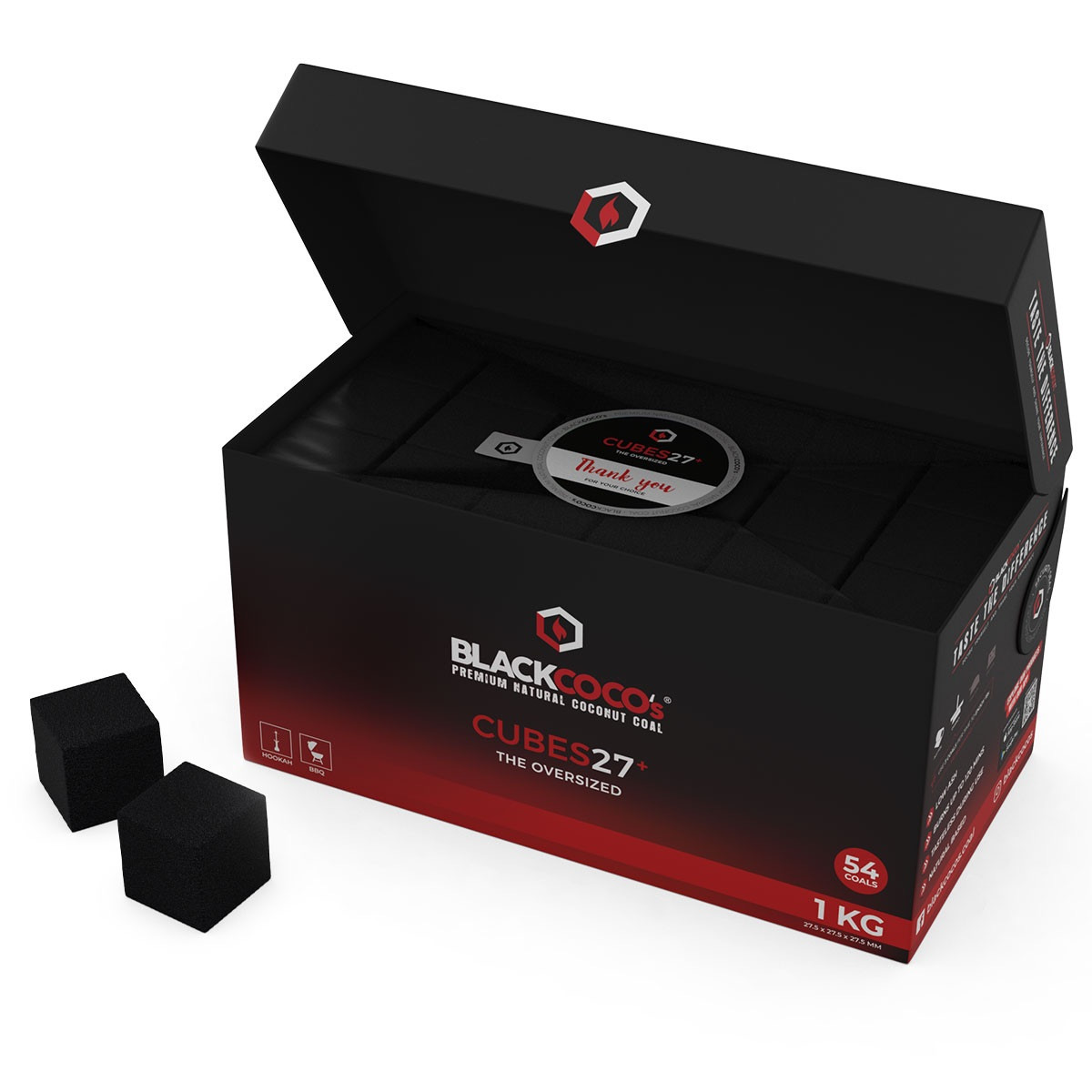 Uhlí Blackcoco kostky 27mm
