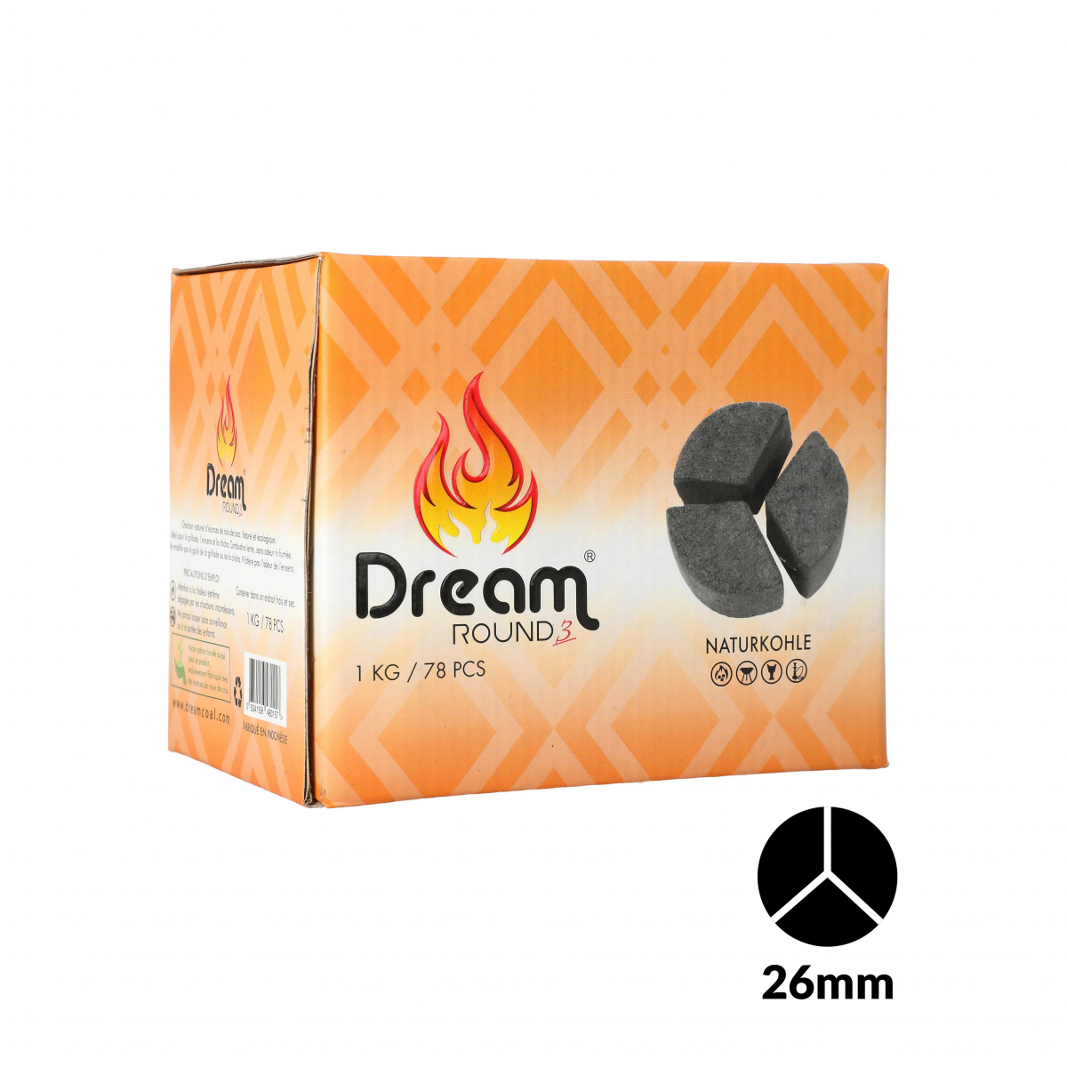 فحم DREAM ROUND 3 BLOCKS 1 كغ
