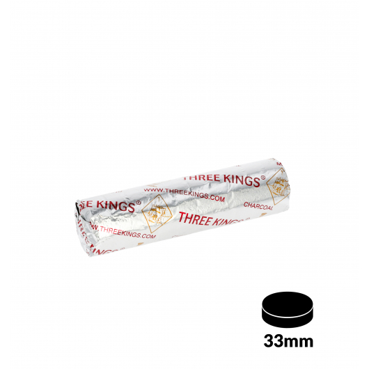 فحم THREE KINGS 33mm أسطوانة 10 قطع	